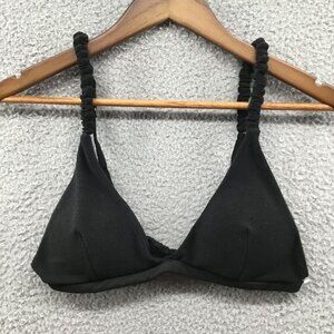 Topshop Crinkle‎ High Apex Bikini Top Black 8-10